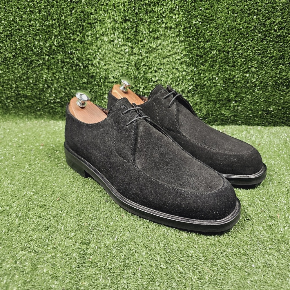 Cole Haan Studio Black Suede Derby Lace Up Italian Made Dress Shoes Mens 10.5 D